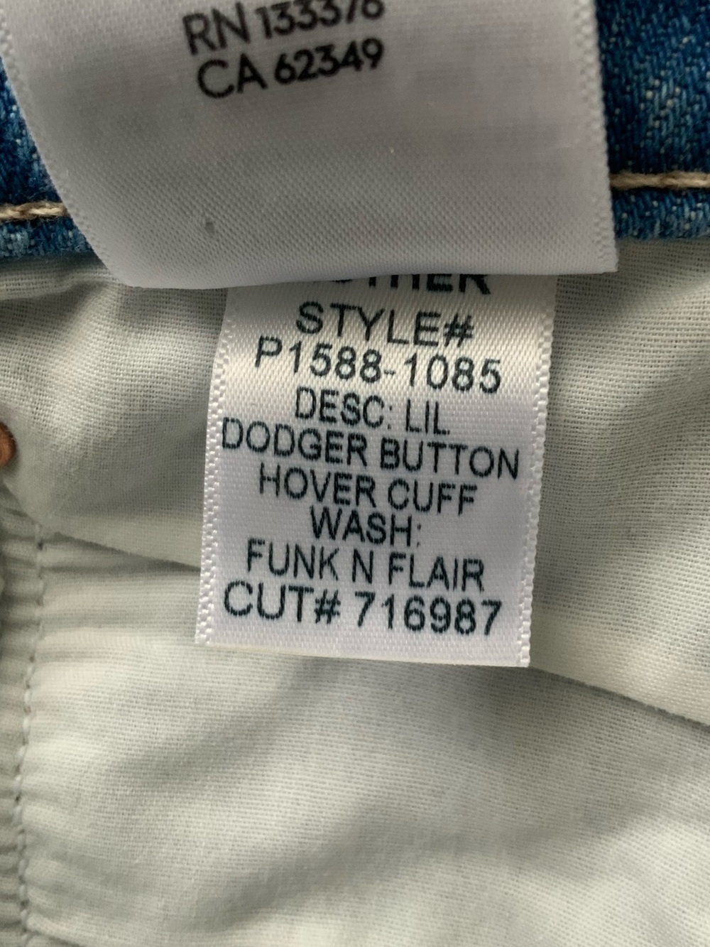 NWT MOTHER SUPERIOR Jeans Lil’ Doger Button Hover Cuff Funk Flair Blue Size 29 - Picture 11 of 13